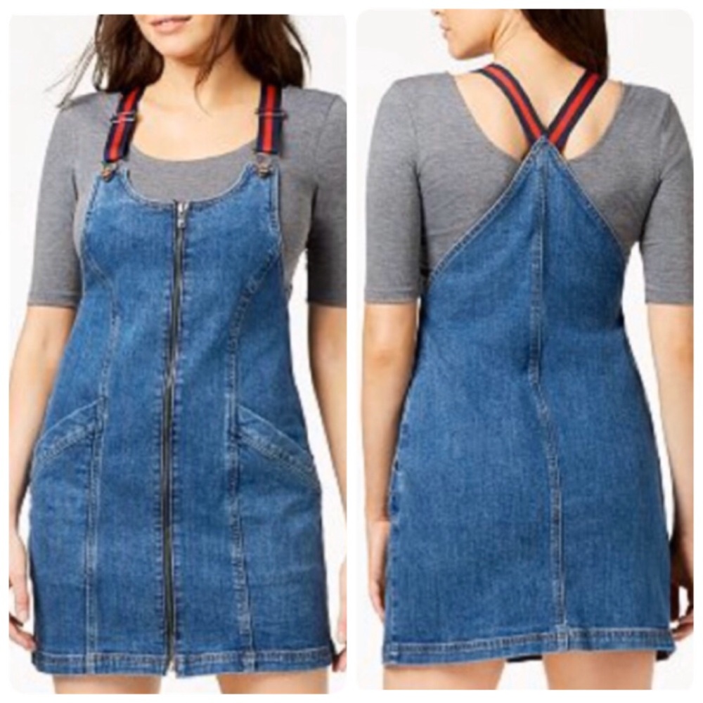M1858 Marcelle Denim Jumper Dresses | Sz L